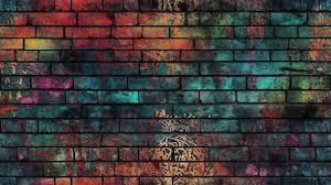 Brick Wall With Graffiti Digital Drawing