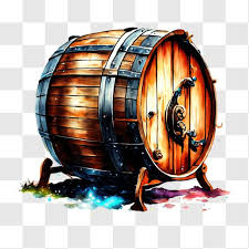 Rustic Wooden Barrel With