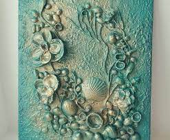 Turquoise Plaster Wall Art Mixed Media