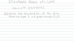 Standard Form Of A Line Math S