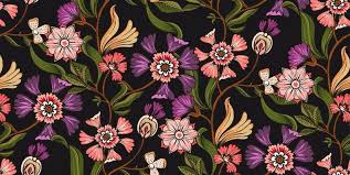 Colorful Asian Style Fl Pattern