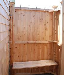 Custom Cedar Shower Bench For Outdoor