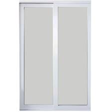 Contractors Wardrobe 48 In X 81 In Eclipse 1 Lite White Aluminum Frame Mystique Glass Interior Sliding Closet Door