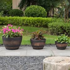Half Barrel Flower Garden Planter Bowl