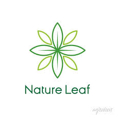Nature Leaf Logo Double Cross Leaves