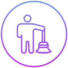 Man Sweeping Floor Vector Icon
