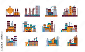 Factory Icon Set Set Of Industrial