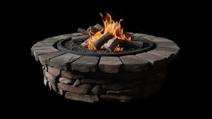 A Round Fire Pit With A Black Background