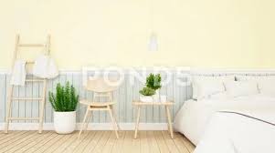 Bedroom And Living Pastel Design 3d