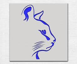 Cat Profile Stencil Art And Wall