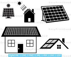 House Clipart Solar Panel Roof Svg