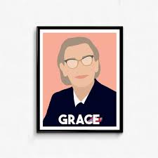 Grace Hopper Feminist Icon Portrait