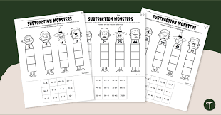 Making Monsters Subtraction Worksheet