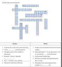 Solve The Crossword Puzzle Class 9