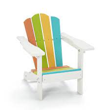 Rainbow Color All Weather Resistant Hdpe Resin Plastic Kids Adirondack Chair For Garden Backyard Pool Side Beach