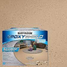 Rust Oleum Shield 1 Gal Tan Satin Basement Floor Coating Kit 2 Pack