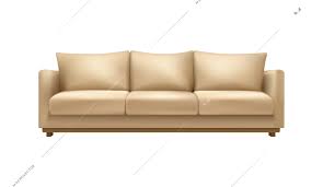 Modern Beige Sofa Realistic Icon White