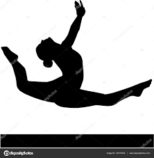 gymnast beam silhouette vector art