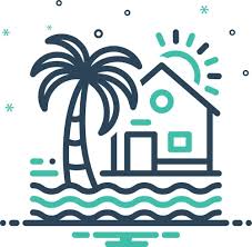 Mix Icon For Beach House 4944320 Vector