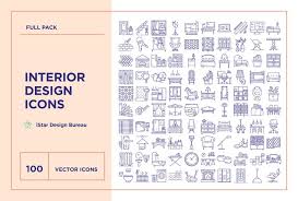 Interior Design Line Icon Set