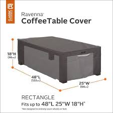 Classic Accessories Ravenna Patio Rectangular Coffee Table Cover