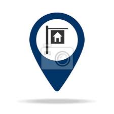 Place Of The Hotel In Blue Map Pin Icon
