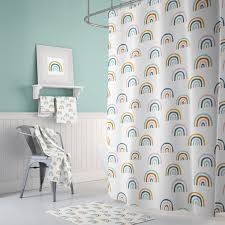 Rainbow Shower Curtain Kids Bathroom