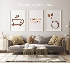 Coffee Break Wall Art Minimalist Cafe