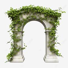 Arch Shaped Niche Decorated With Ivy