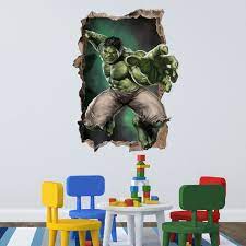 3d Effect Avengers Hulk Superhero Wall