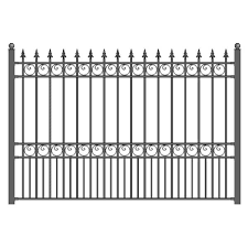 5 Ft X 8 Ft Black Iron Fence Panel