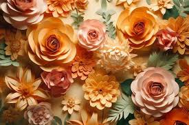 3d Fl Craft Wallpaper Orange Rose