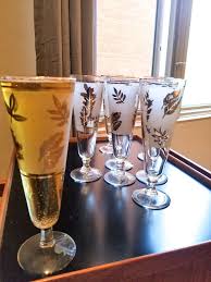 Libbey Frosted Gilt Pilsner Beer Glass