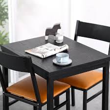 3 Piece Black Dining Table Set Cushioned Chairs Small Kitchen Table 29