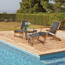 Patio Rattan Folding Lounge Chair With