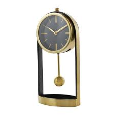Gold Aluminum Tall Clock With Swinging Ball Pendulum