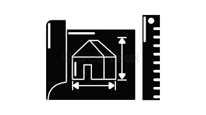 House Plan Icon Animation Stock