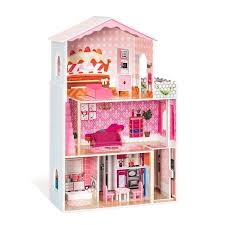 Huluwat Pink Dreamy Wooden Dollhouse