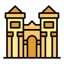 Ancient Building Icon Outline Vector
