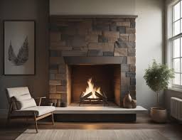 A Fireplace With A Stone Fireplace In