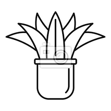 Home Succulent Icon Outline Home