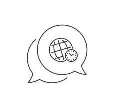 Time Zone Line Icon Bubble Design