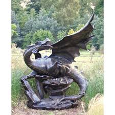 Large Cast Aluminium Dragon Sculpture