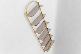 Golden Wall Shelf With Smoked Glass