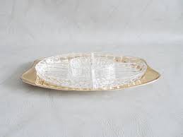 Silver Plated Tray With Crystal Glass