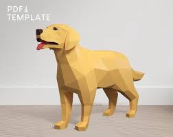 Golden Retriever Papercraft Labrador