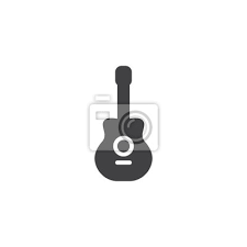 Acoustic Guitar Vector Icon Filled