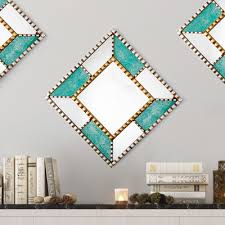 Reverse Painted Glass Wall Mirror