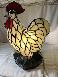 Stained Glass Rooster Table Lamp