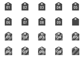 Free Vectors Tag Design Number Icon 2